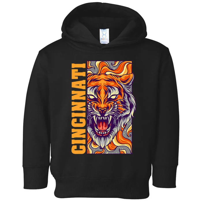 Growling Bengal Tiger Toddler Hoodie