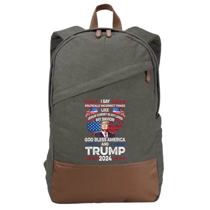 God Bless Trump 2024 Gift Cotton Canvas Backpack