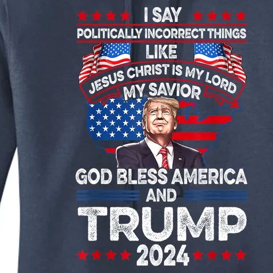 God Bless Trump 2024 Gift Women's Pullover Hoodie