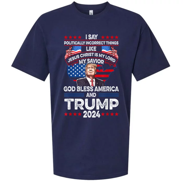 God Bless Trump 2024 Gift Sueded Cloud Jersey T-Shirt