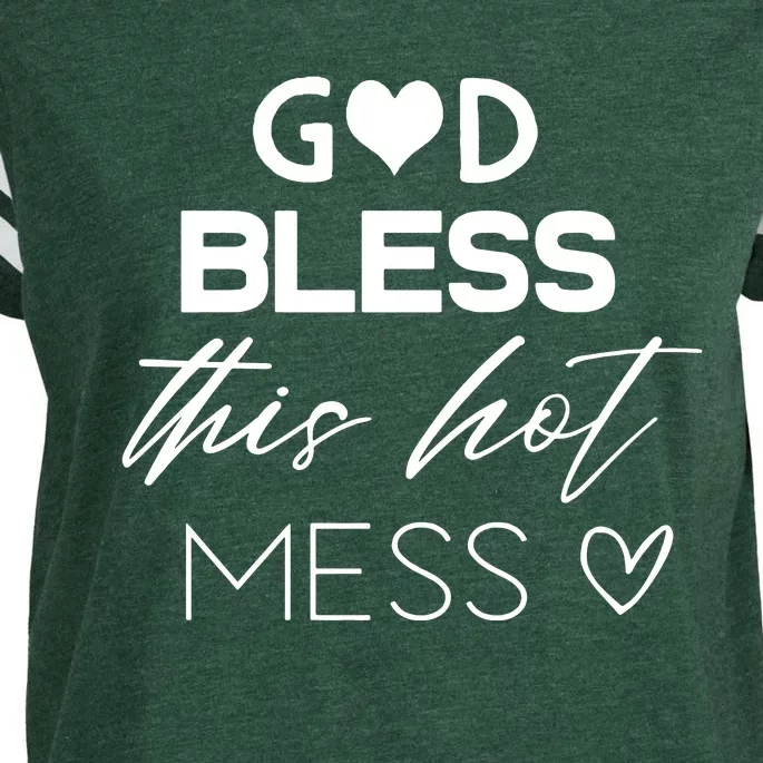 God Bless This Hot Mess Enza Ladies Jersey Football T-Shirt