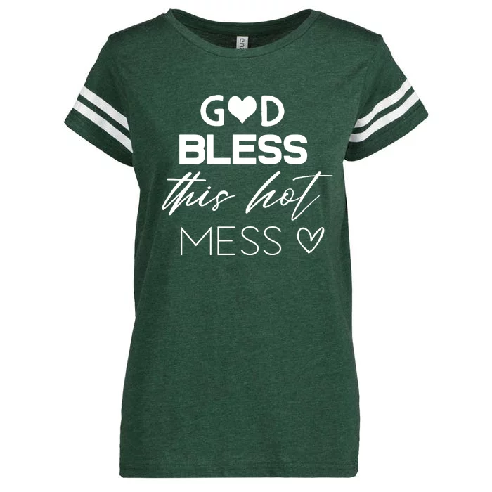 God Bless This Hot Mess Enza Ladies Jersey Football T-Shirt