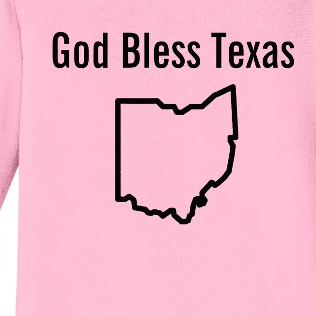 God Bless Texas Ohio Baby Long Sleeve Bodysuit