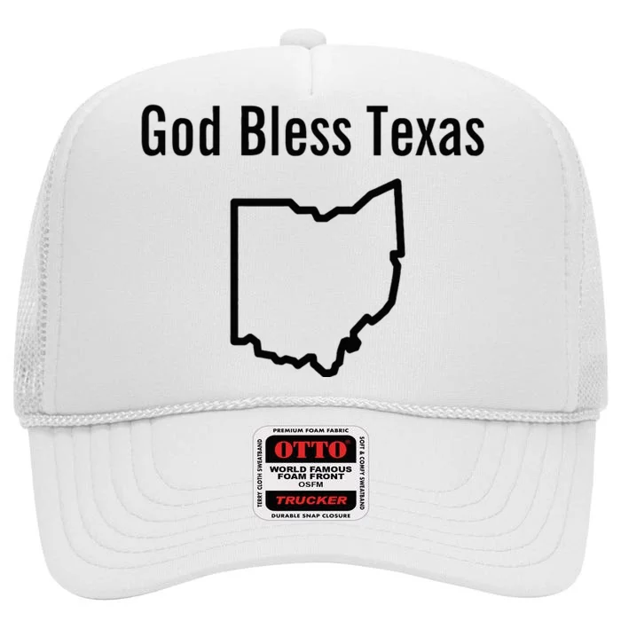 God Bless Texas Ohio High Crown Mesh Trucker Hat