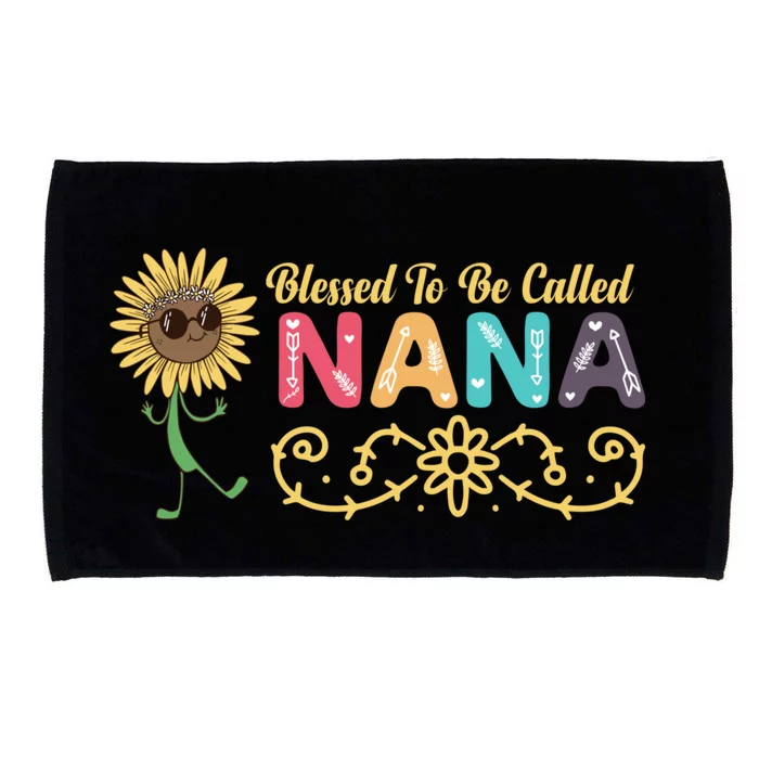 Grandma Blessed To Be Called Nana Floral Nana MotherS Day Microfiber Hand Towel