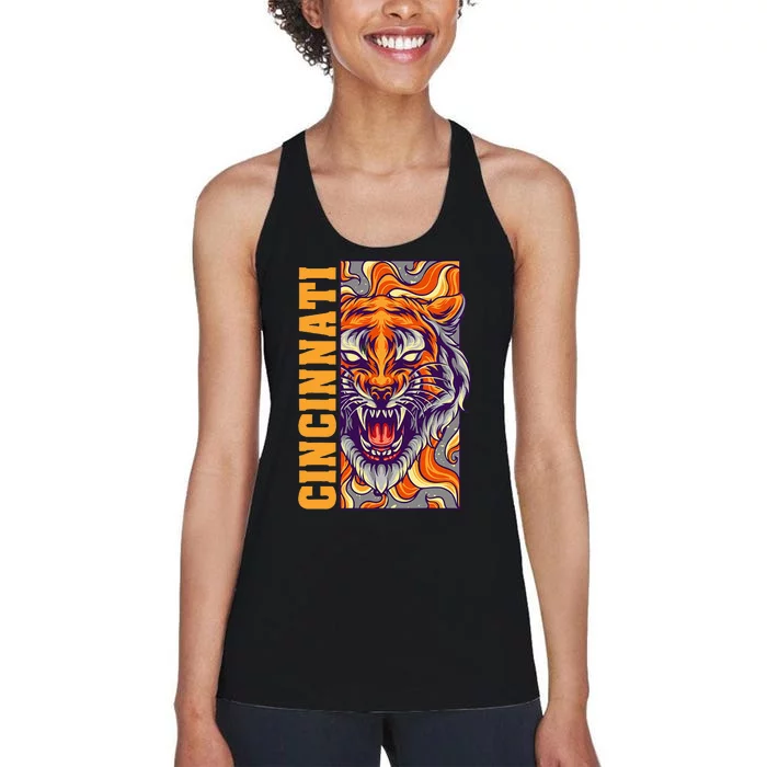 Growling Bengal Tiger Women's Racerback Tank