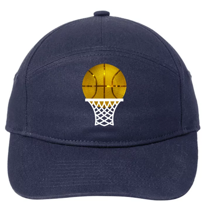 Gold Basketball Trophy Mvp Graphic Tee Cool Gift 7-Panel Snapback Hat