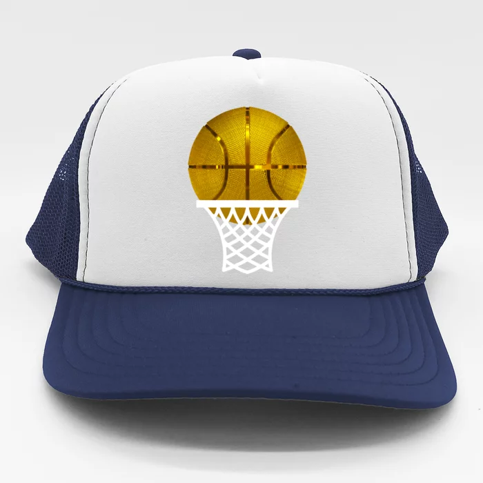 Gold Basketball Trophy Mvp Graphic Tee Cool Gift Trucker Hat