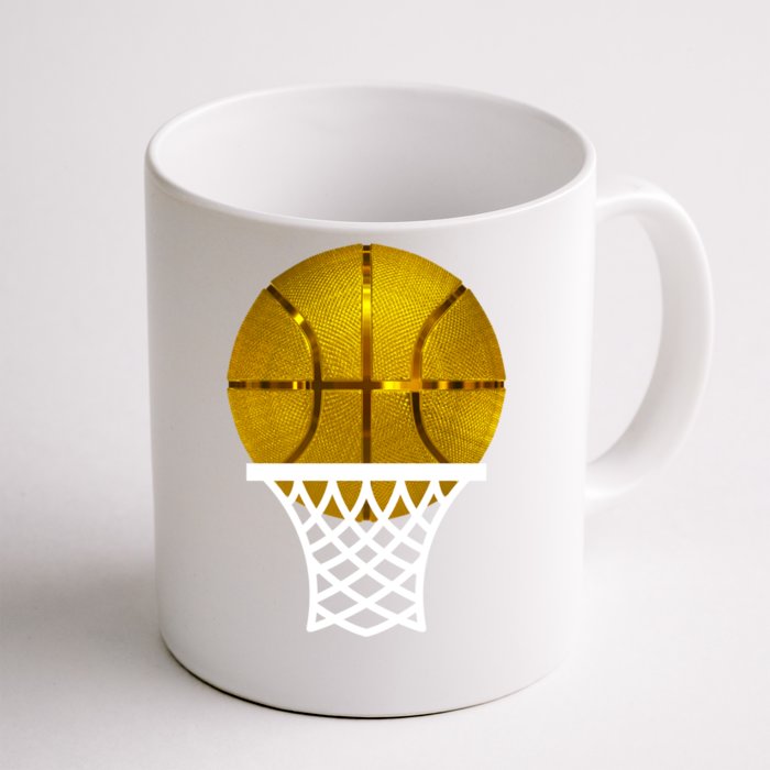 Gold Basketball Trophy Mvp Graphic Tee Cool Gift Front & Back Coffee Mug