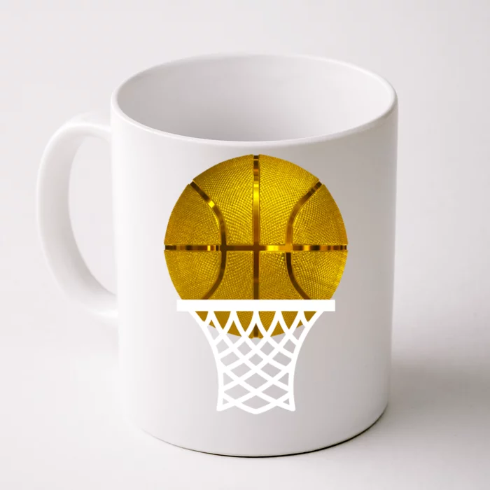 Gold Basketball Trophy Mvp Graphic Tee Cool Gift Front & Back Coffee Mug