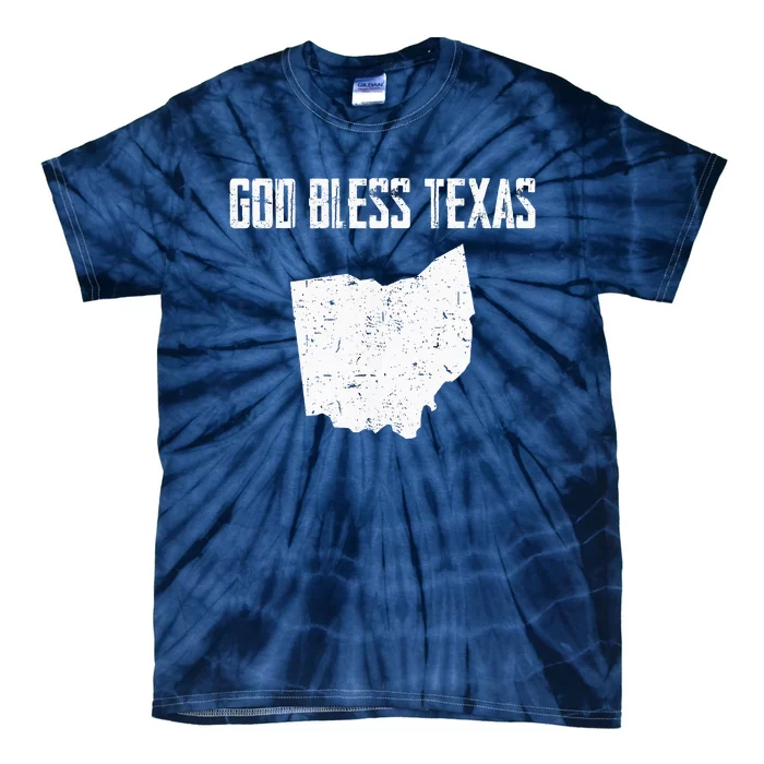 God Bless Texas Ohio Cool Funny Vintage Us States Map Tie-Dye T-Shirt