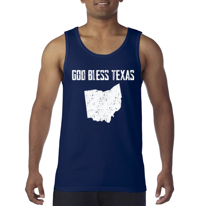 God Bless Texas Ohio Cool Funny Vintage Us States Map Tank Top