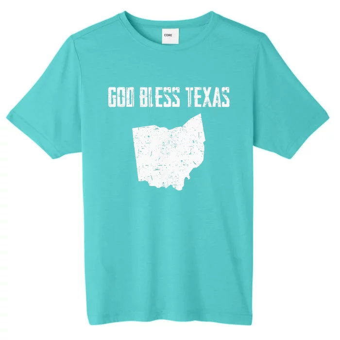 God Bless Texas Ohio Cool Funny Vintage Us States Map ChromaSoft Performance T-Shirt