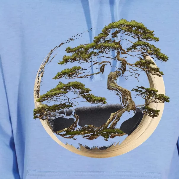 Graphic Bonsai Tree In Japanese Zen Buddhist Enso Unisex Surf Hoodie