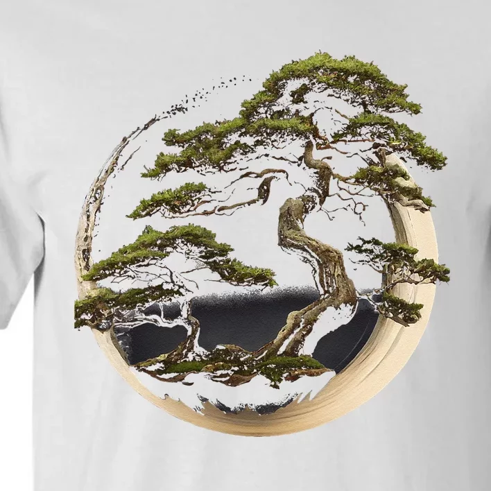 Graphic Bonsai Tree In Japanese Zen Buddhist Enso Tall T-Shirt