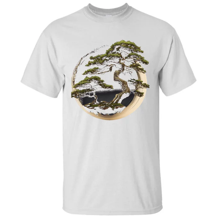 Graphic Bonsai Tree In Japanese Zen Buddhist Enso Tall T-Shirt