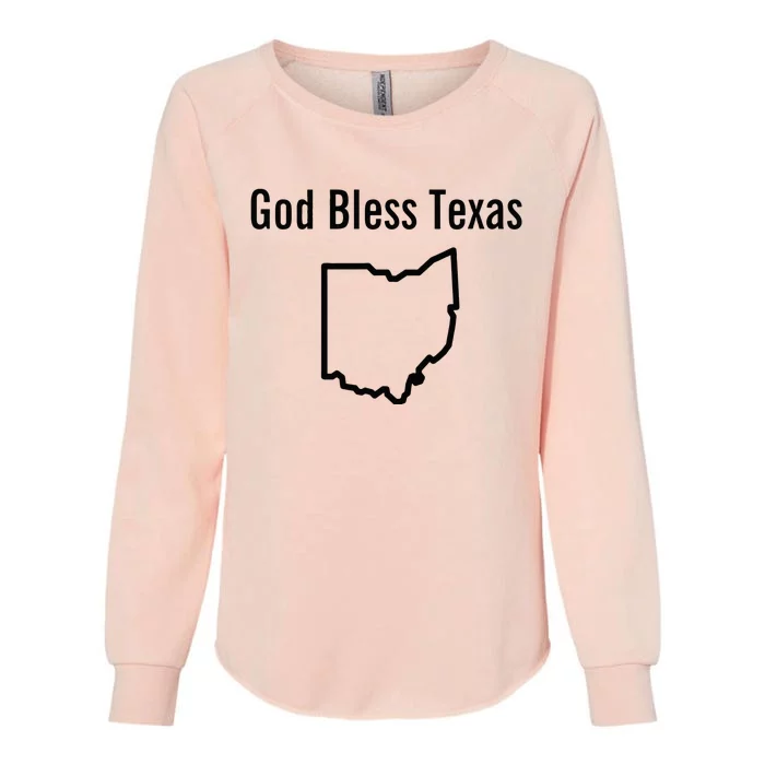 God Bless Texas Ohio Womens California Wash Sweatshirt