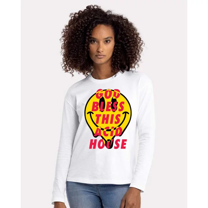 God Bless This Acid House Womens Cotton Relaxed Long Sleeve T-Shirt