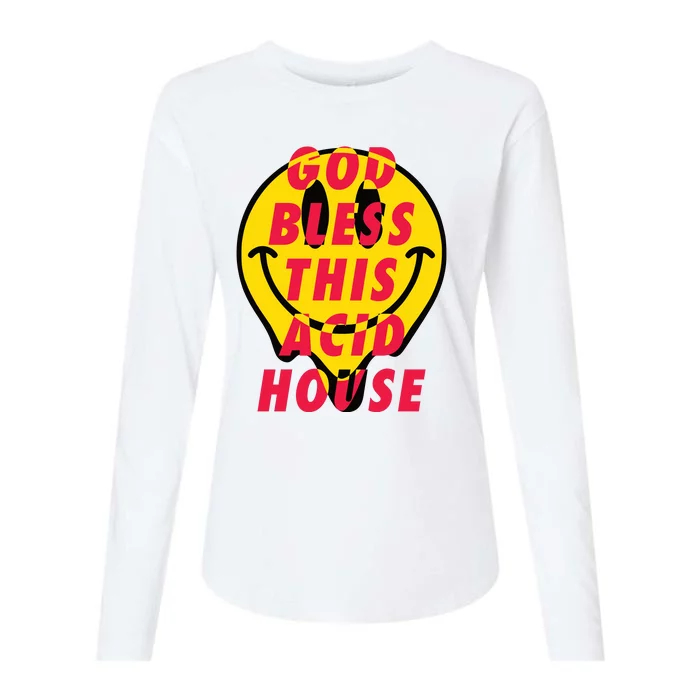 God Bless This Acid House Womens Cotton Relaxed Long Sleeve T-Shirt