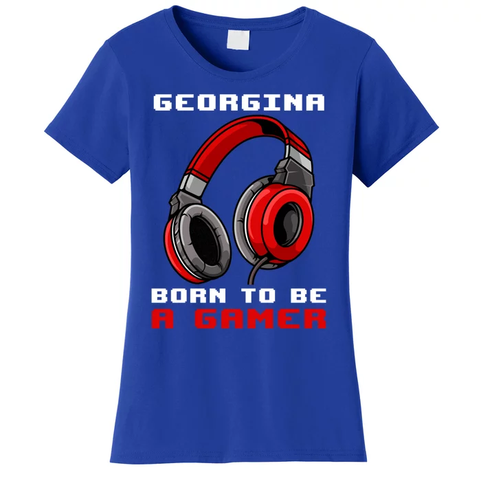 Georgina Born To Be A Gamer Personalized Gift Women's T-Shirt