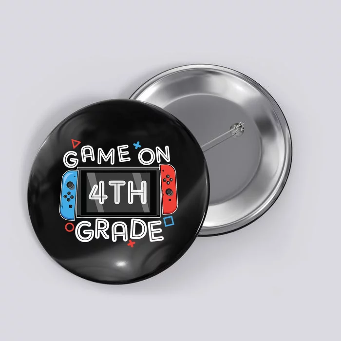 Gamer Back To School Funny Game On 4th Grade Kids Boy Button