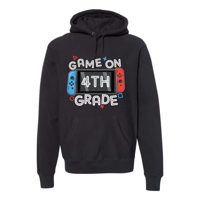 Gamer Back To School Funny Game On 4th Grade Kids Boy Premium Hoodie