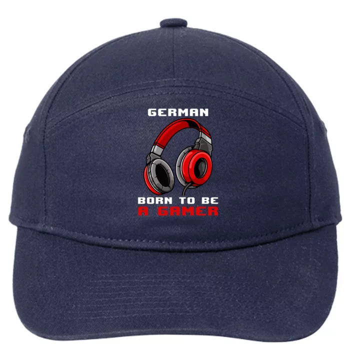 Ger Born To Be A Gamer Personalized Gift 7-Panel Snapback Hat