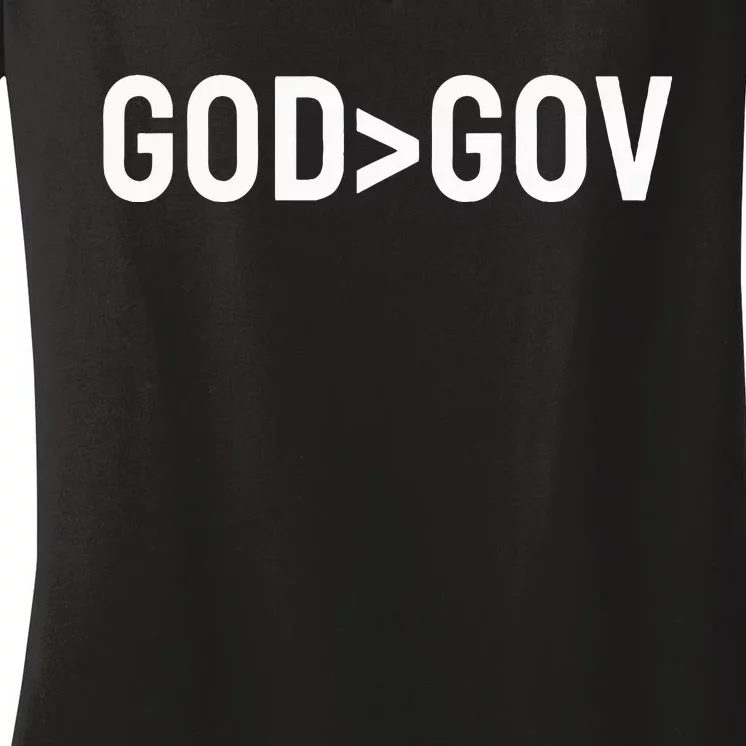 God Bigger Than Gov Women's V-Neck T-Shirt