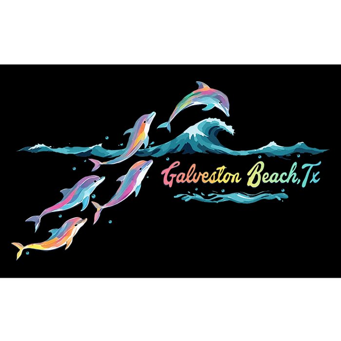 Galveston Beach Texas Colorful Dolphin Lover Beach Vacation Bumper Sticker