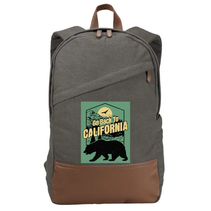 Go Back To California Funny Joke Welcome Cotton Canvas Backpack