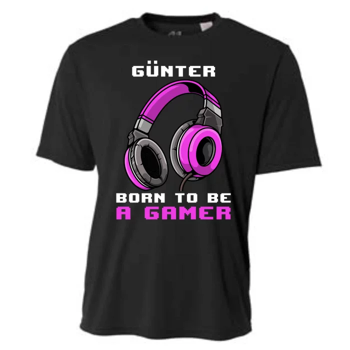 Günter Born To Be A Gamer Personalized Funny Gift Cooling Performance Crew T-Shirt