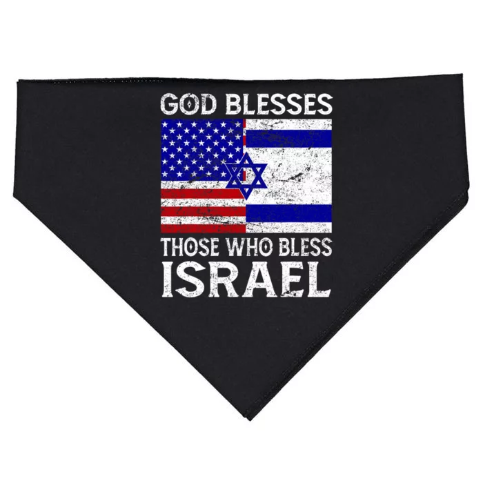 God Blesses Those Who Bless Israel Usa Flag Israeli Flag USA-Made Doggie Bandana