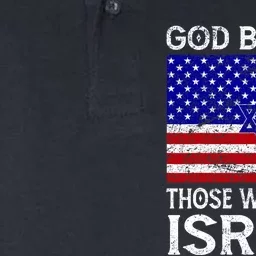 God Blesses Those Who Bless Israel Usa Flag Israeli Flag Softstyle Adult Sport Polo