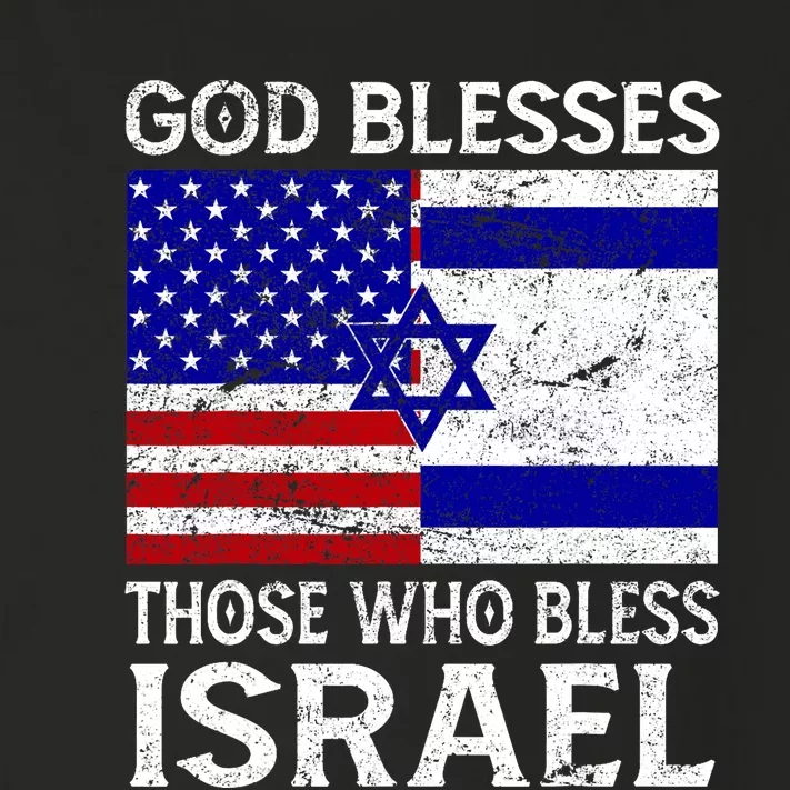 God Blesses Those Who Bless Israel Usa Flag Israeli Flag Toddler Long Sleeve Shirt