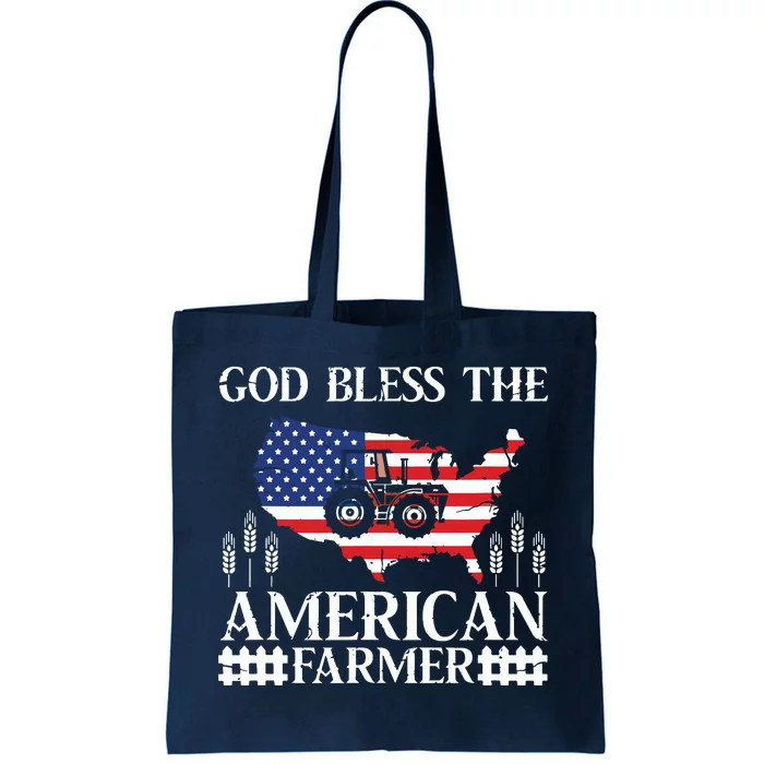 God Bless The American Farmer Funny Patriotic USA Tote Bag