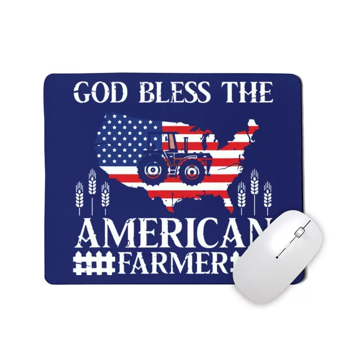 God Bless The American Farmer Funny Patriotic USA Mousepad