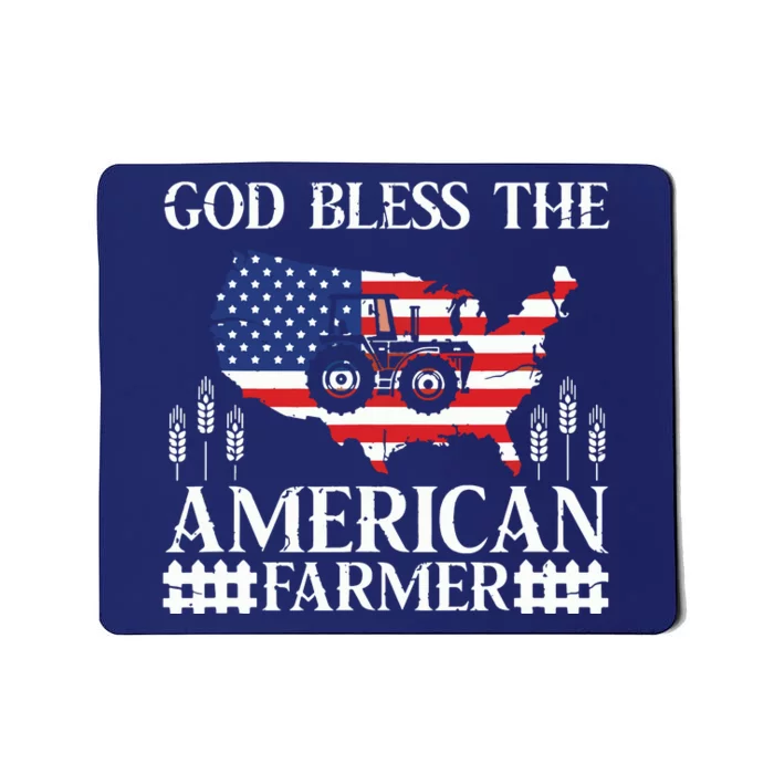 God Bless The American Farmer Funny Patriotic USA Mousepad