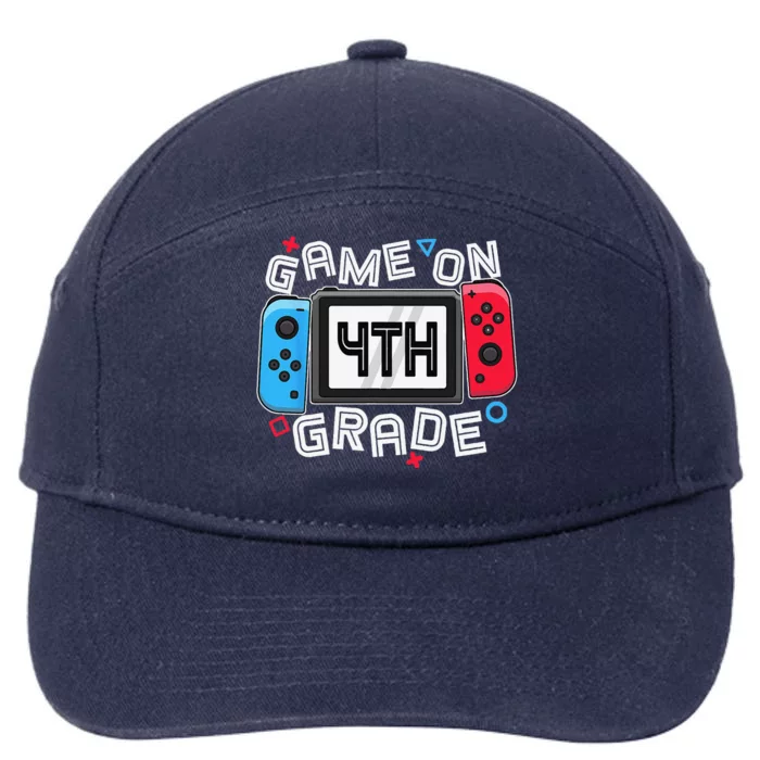 Gamer Back To School Funny Game On 4th Grade 7-Panel Snapback Hat