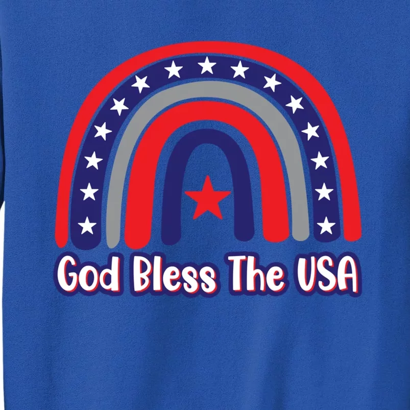 God Bless The Usa Red White And Blue Boho Rainbow Cute Family Funny Gift Sweatshirt