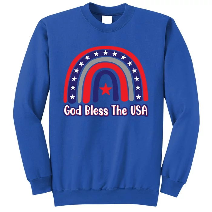 God Bless The Usa Red White And Blue Boho Rainbow Cute Family Funny Gift Sweatshirt