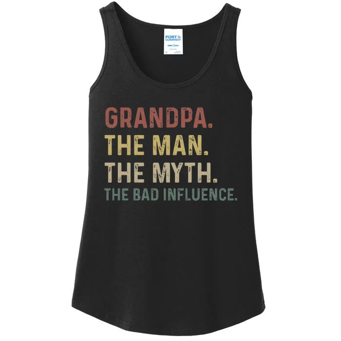 Grandpa Birthday The Man The Myth The Bad Influence Ladies Essential Tank