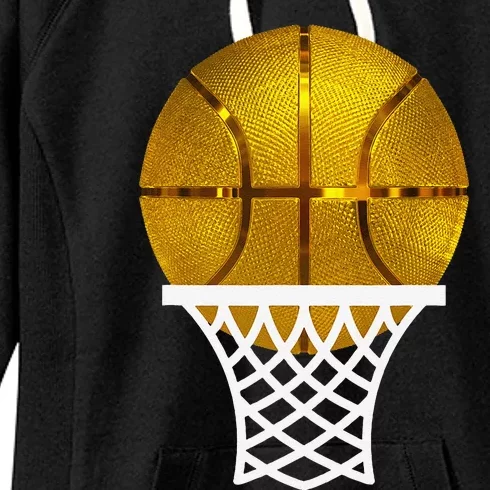 Gold Basketball Trophy Mvp Award Cool Basketball Player Women's Fleece Hoodie