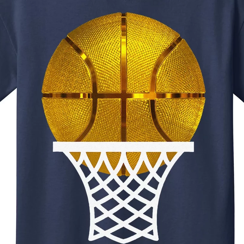 Gold Basketball Trophy Mvp Award Cool Basketball Player Kids T-Shirt