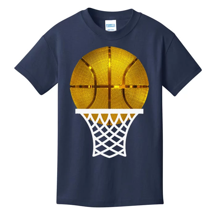 Gold Basketball Trophy Mvp Award Cool Basketball Player Kids T-Shirt