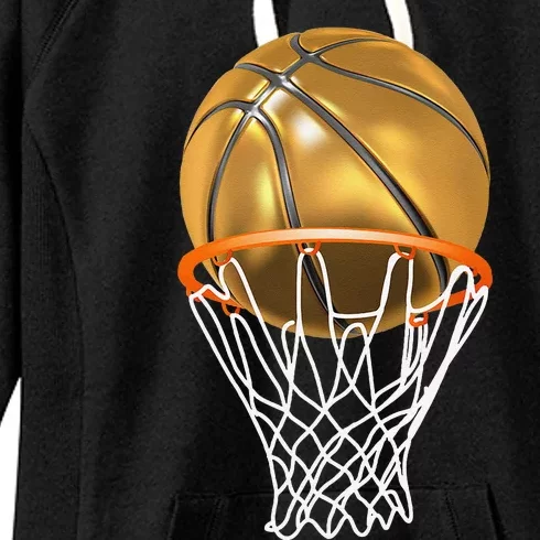 Gold Basketball Trophy Mvp Graphic Women's Fleece Hoodie