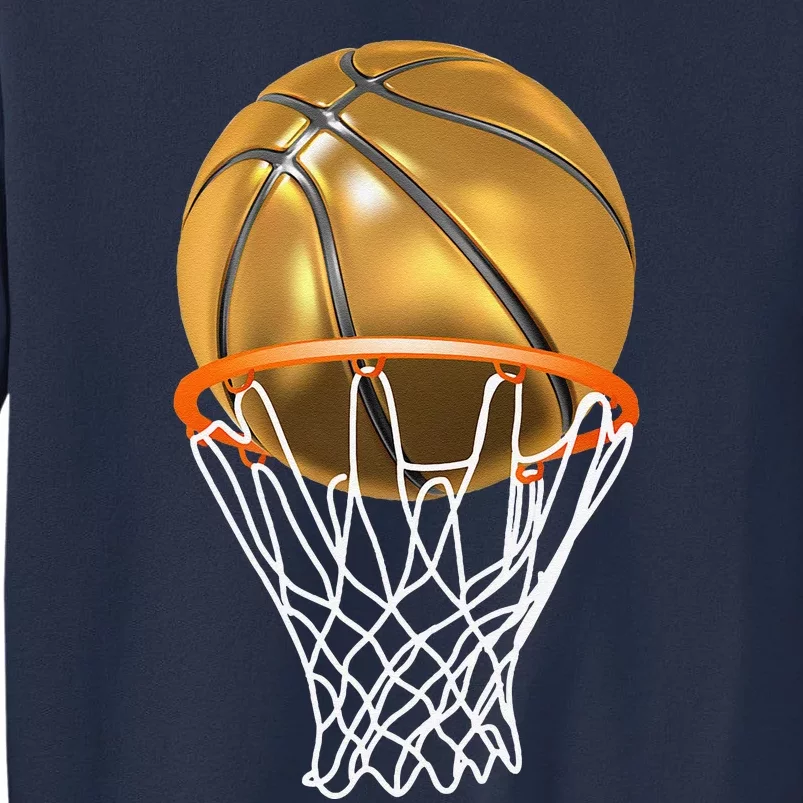 Gold Basketball Trophy Mvp Graphic Sweatshirt