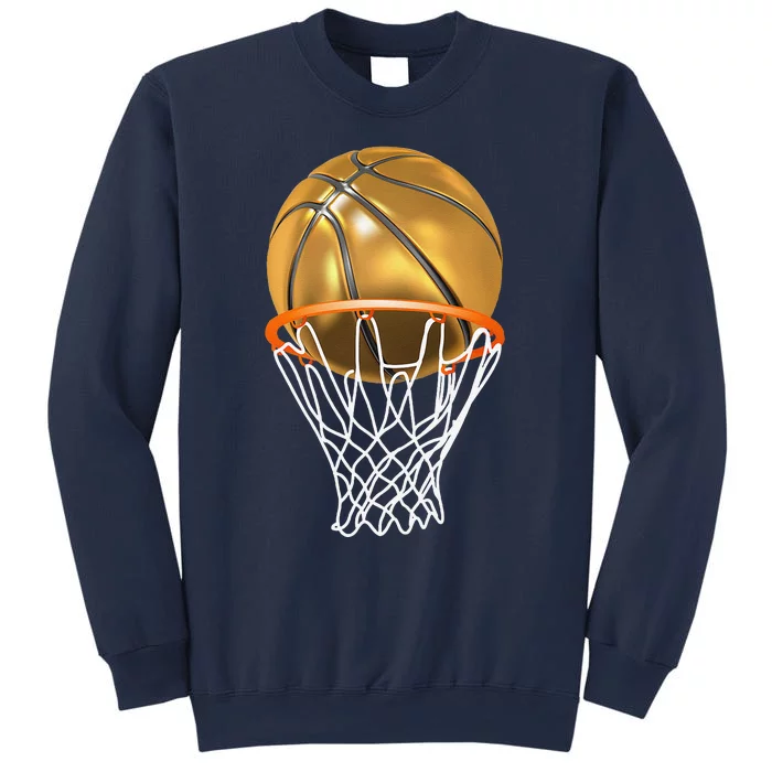 Gold Basketball Trophy Mvp Graphic Sweatshirt