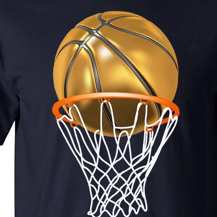 Gold Basketball Trophy Mvp Graphic Tall T-Shirt