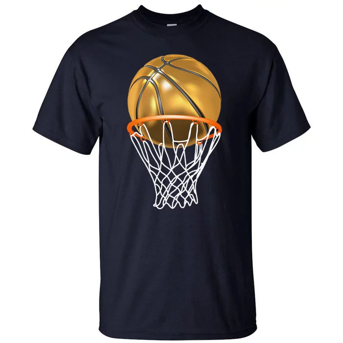 Gold Basketball Trophy Mvp Graphic Tall T-Shirt