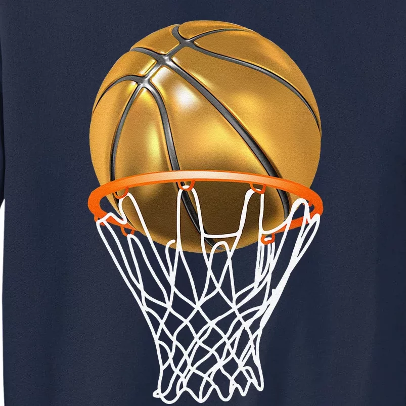 Gold Basketball Trophy Mvp Graphic Tall Sweatshirt